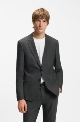 Extra-slim-fit suit in a stretch-wool blend, Grey