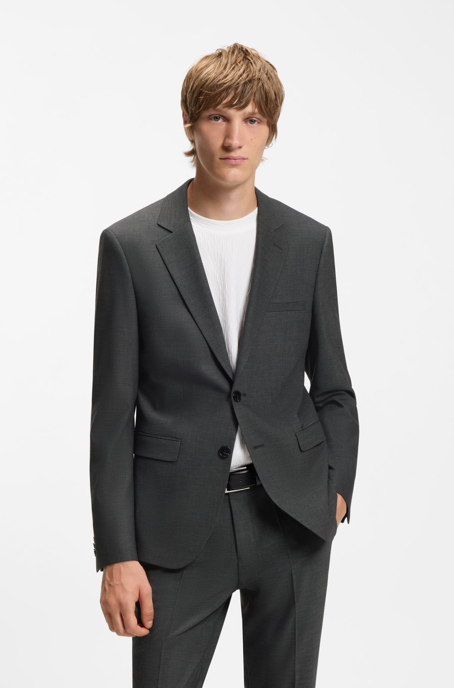 Hugo Extra-slim-fit suit in a stretch-wool blend kostymer herr – bild 2