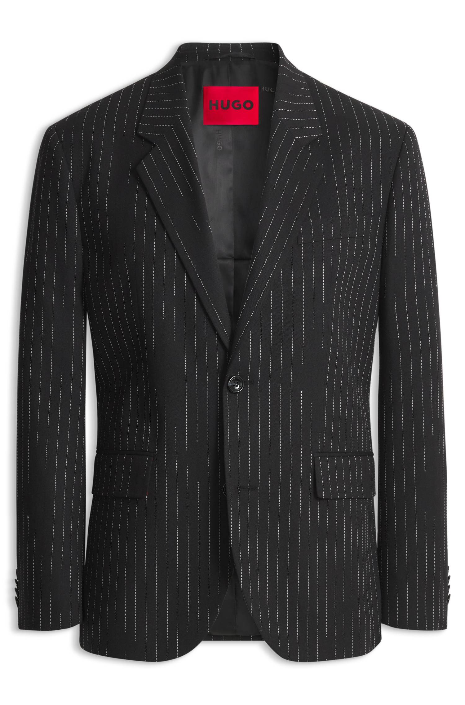 Hugo Modern-fit broken-stripe suit jacket jackor herr – bild 4