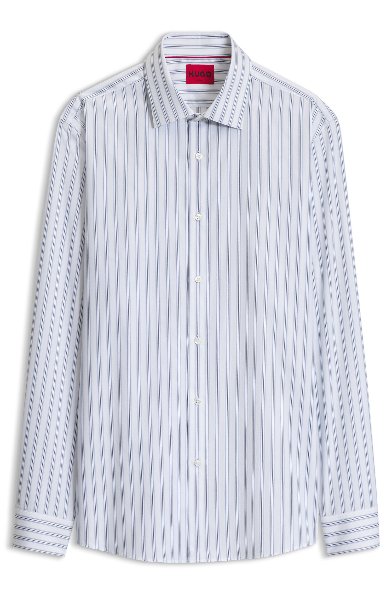 Hugo Vertical-stripe cotton shirt in a modern fit skjortor & blusar herr