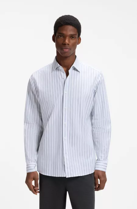 Chemise Modern en coton à rayures verticales