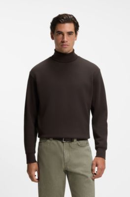 Rollneck sweatshirt, Dark Brown