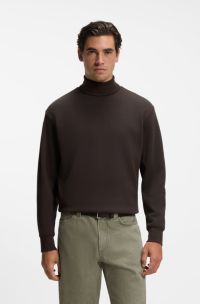 Rollneck sweatshirt, Dark Brown