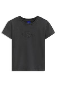 Stretch-cotton T-shirt, Black