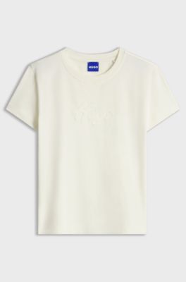 Stretch-cotton T-shirt, Natural