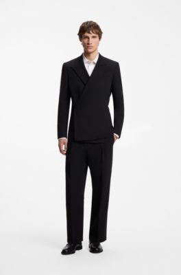 Modern-fit stretch-cotton shirt, White