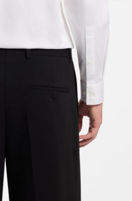 Modern-fit stretch-cotton shirt, White