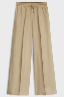 Wide-leg-fit trousers, Beige