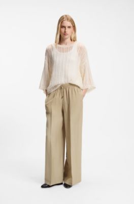 Wide-leg-fit trousers, Brown