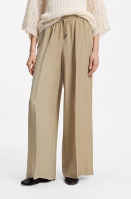Wide-leg-fit trousers, Brown