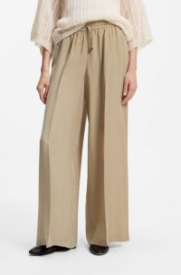 Wide-leg-fit trousers, Brown