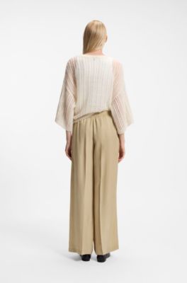 Wide-leg-fit trousers, Brown
