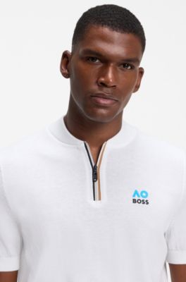 BOSS x AO replica teamwear knit polo, White