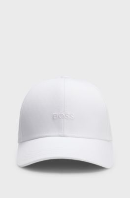 Embroidered-logo cap, White