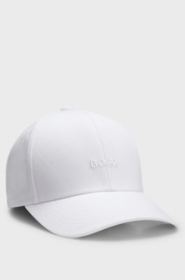 Embroidered-logo cap, White