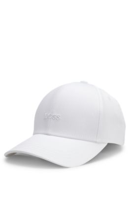 Embroidered-logo cap, White
