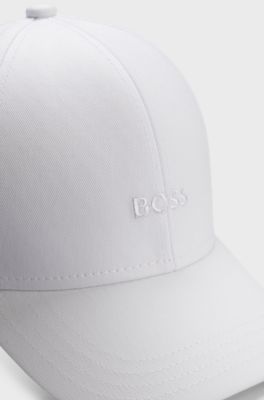 Embroidered-logo cap, White