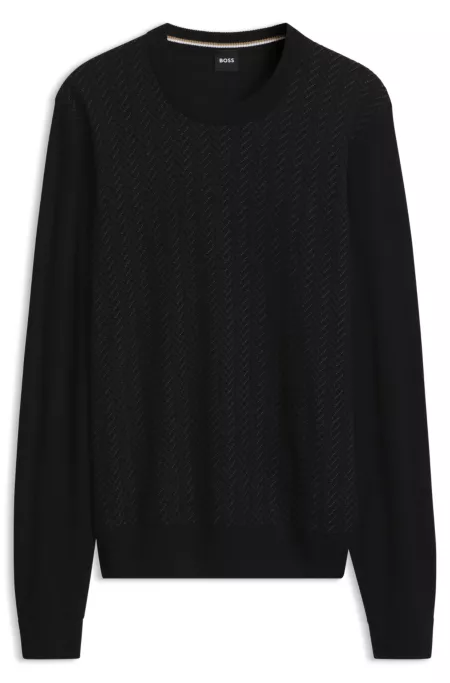 Wool-blend sweater with a textured front