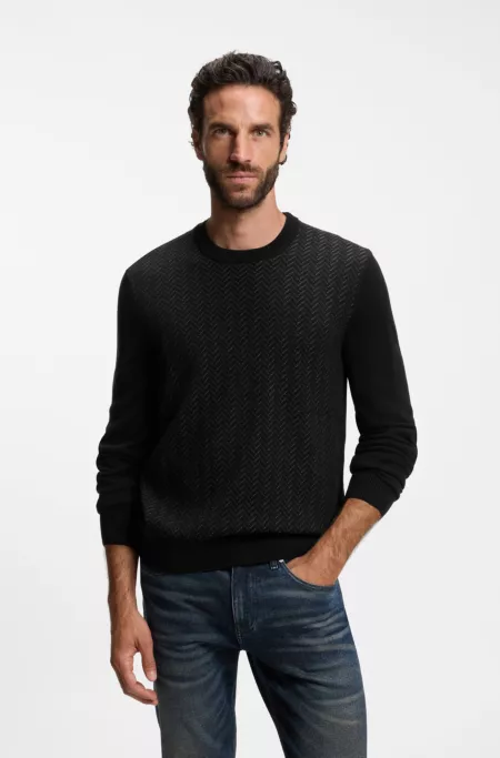 Wool-blend sweater with a textured front