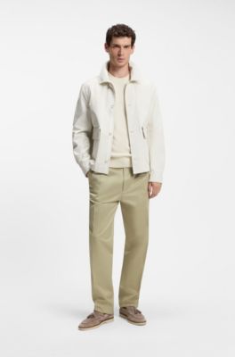 Wool-blend sweater with a textured front, Natural