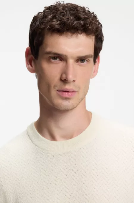 Wool-blend sweater with a textured front