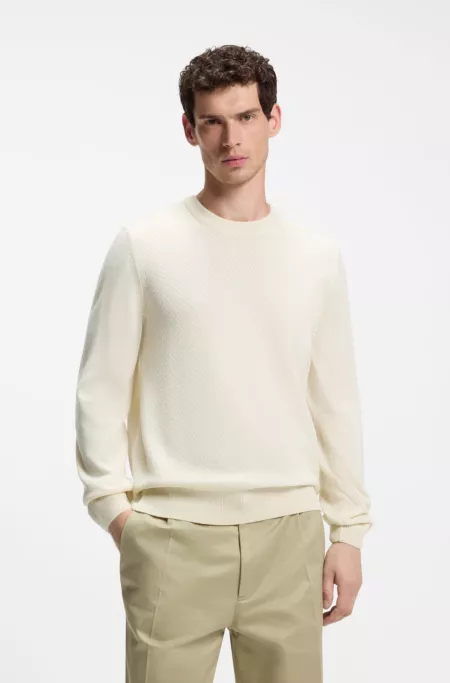 Wool-blend sweater with a textured front