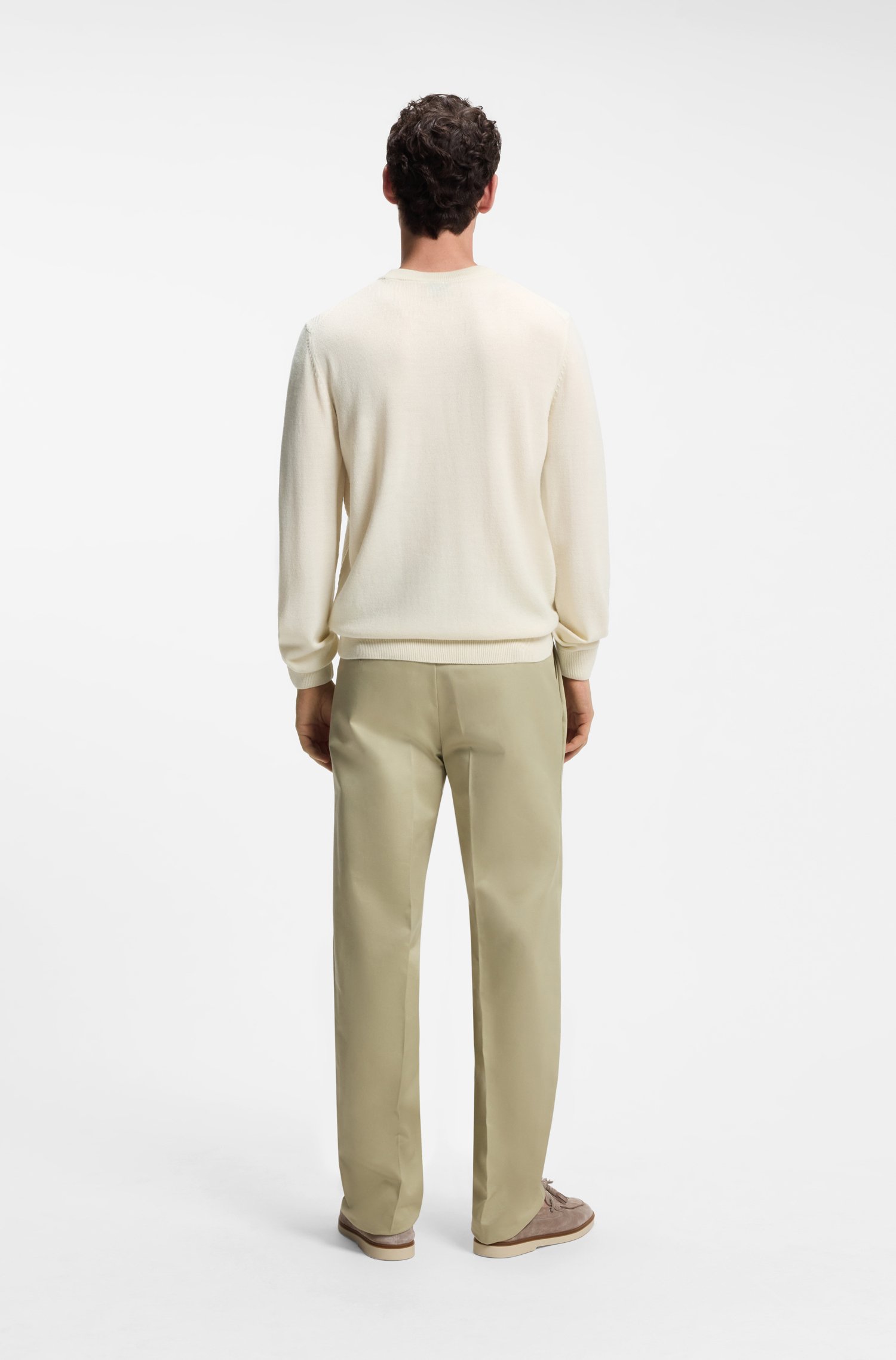 Boss Wool-blend sweater with a textured front stickade tröjor herr – bild 3