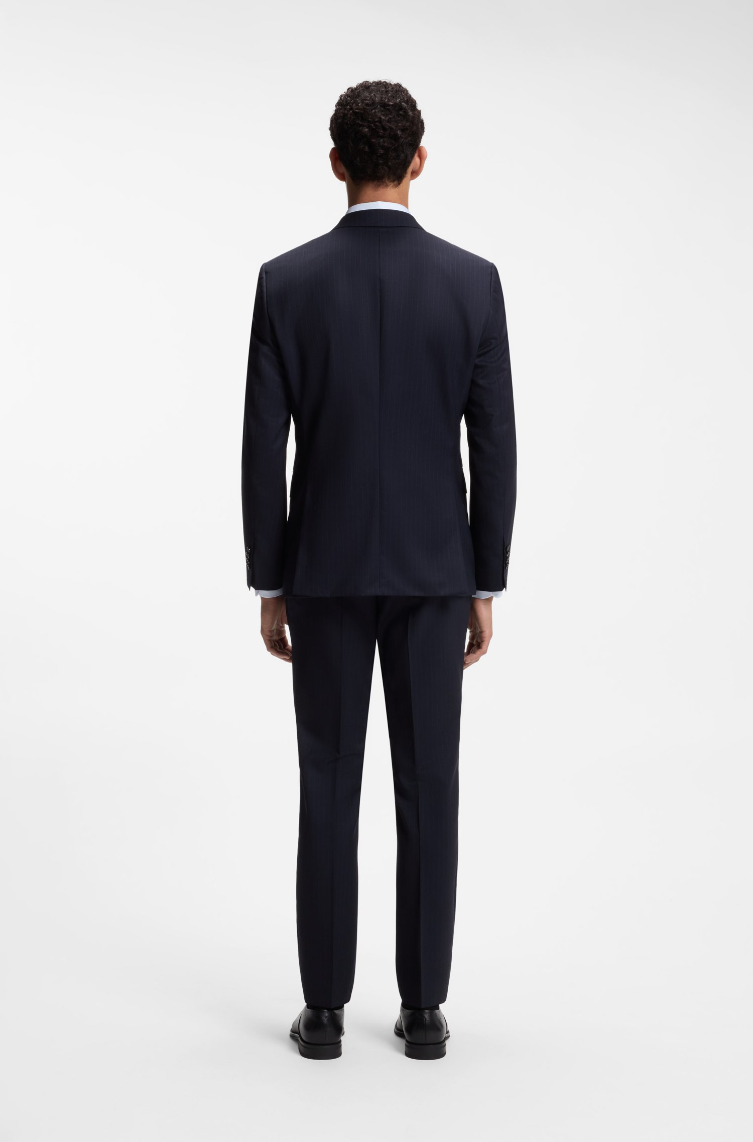 Boss Slim-fit suit in striped Italian virgin wool kostymer herr – bild 3