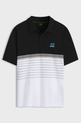 BOSS x AO striped polo shirt, White / Black
