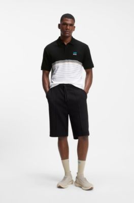BOSS x AO striped polo shirt, White / Black