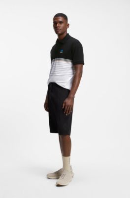 BOSS x AO striped polo shirt, White / Black