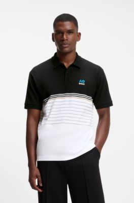 BOSS x AO striped polo shirt, White / Black