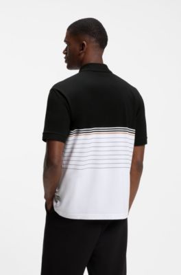 BOSS x AO striped polo shirt, White / Black