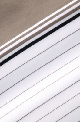 BOSS x AO striped polo shirt, Light Brown