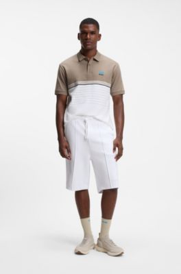 BOSS x AO striped polo shirt, Light Brown