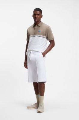 BOSS x AO striped polo shirt, Light Brown