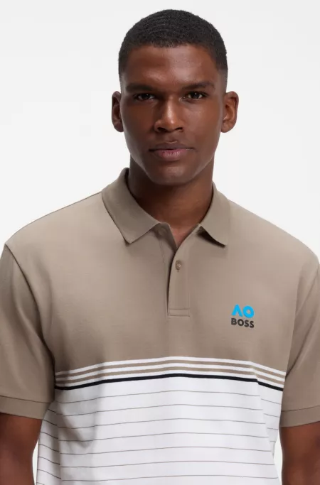 BOSS x AO striped polo shirt