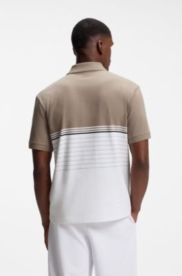 BOSS x AO striped polo shirt, Light Brown