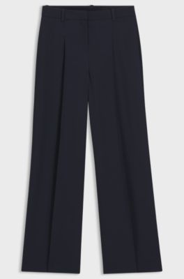 Regular-fit trousers with an extra-long leg, Dark Blue