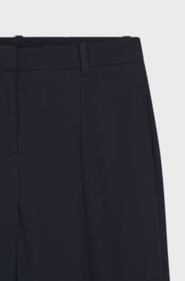 Regular-fit trousers with an extra-long leg, Dark Blue