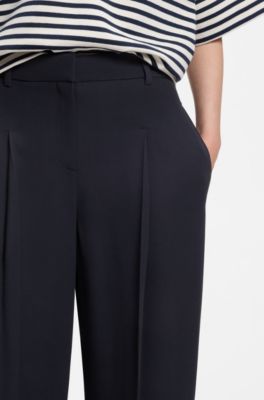 Regular-fit trousers with an extra-long leg, Dark Blue