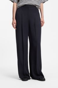 Regular-fit trousers with an extra-long leg, Dark Blue