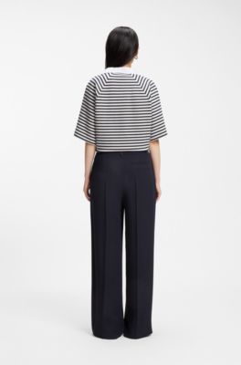 Regular-fit trousers with an extra-long leg, Dark Blue