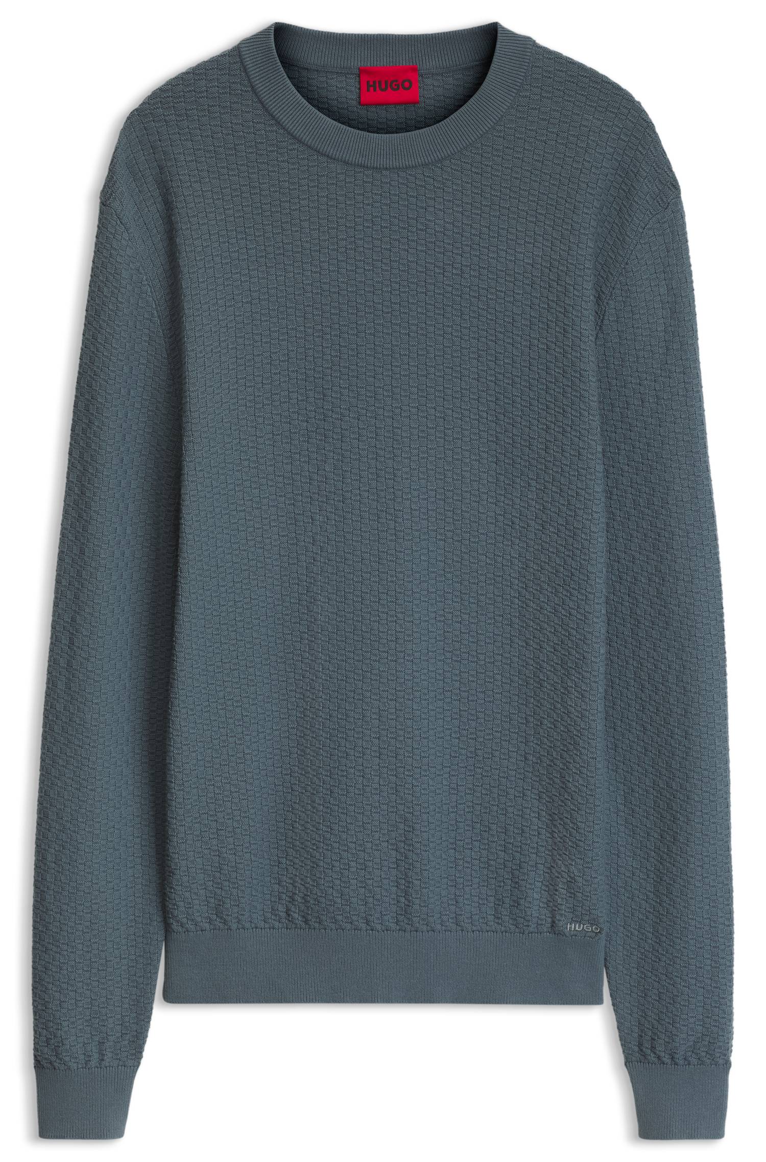 Hugo Crew-neck sweater in jacquard-woven cotton stickade tröjor herr – bild 4