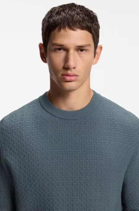 Pullover aus jacquardgewebter Baumwolle mit Rundhalsausschnitt