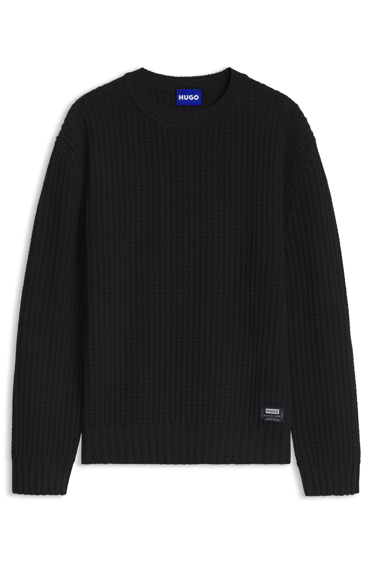 Hugo Waffle-knit sweater stickade tröjor herr