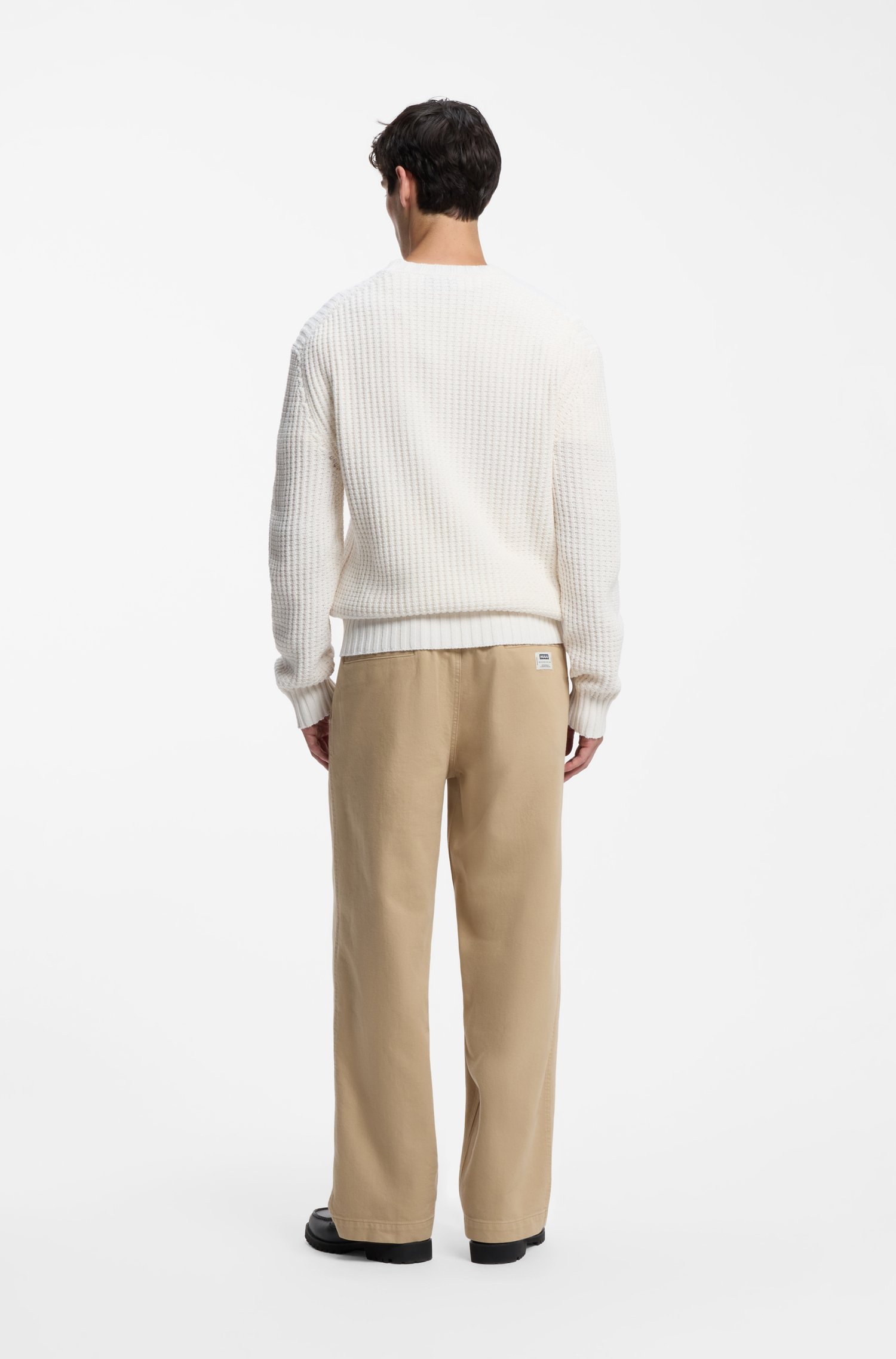 Hugo Waffle-knit sweater stickade tröjor herr – bild 3