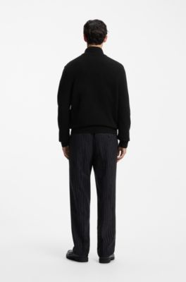 Zip-neck sweater, Black