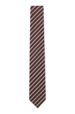 Diagonal-stripe tie, Brown