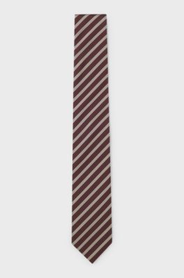 Diagonal-stripe tie, Brown